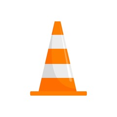 Road cone icon. Flat illustration of road cone vector icon for web design