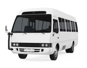 White Minibus Isolated