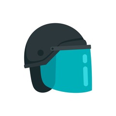 Police helmet icon. Flat illustration of police helmet vector icon for web design