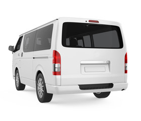 White Minibus Isolated