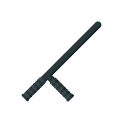 Police baton icon. Flat illustration of police baton vector icon for web design