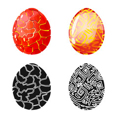 Vector design of animal and prehistoric icon. Set of animal and cute stock symbol for web.