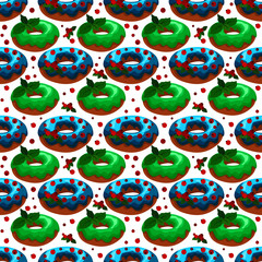 seamless pattern with sweet donuts