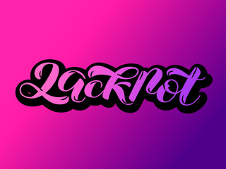 Vector illustration. Jackpot lettering for banner or card.
