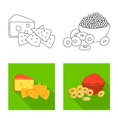 Vector design of taste and seasonin sign. Collection of taste and organic stock symbol for web.