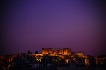 Fototapeta na wymiar Night view of Acropolis