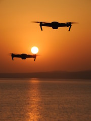 Fototapeta na wymiar drone sunset