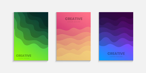 Colorful halftone gradients template set, Minimal Cover design