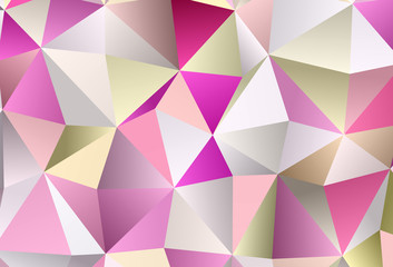 Light Pink, Yellow vector backdrop with lines, triangles.