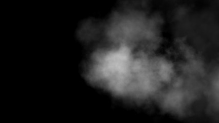 Close up of steam smoke on black background. Smoke stock image.Smoke cloud. Fog clouds, smoky mist and realistic cloudy effect. Condensation smoke effects, ashes mist texture or toxic gas.