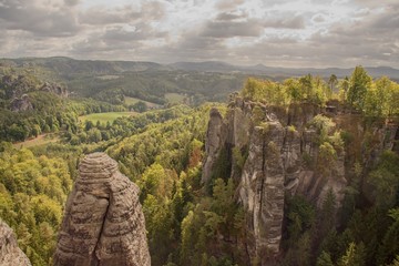 Fototapeta na wymiar beautiful rock formations of Bohemian-Saxon Switzerland