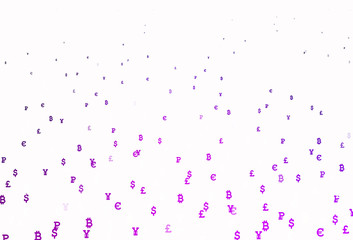 Light Purple vector texture with colored currency signs.