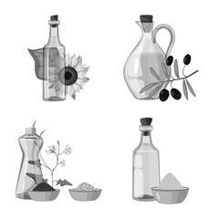 Obraz na płótnie Canvas Vector design of nutrition and organics icon. Set of nutrition and glass vector icon for stock.