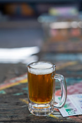 A lovely small pint of beer, with space above for text/graphic