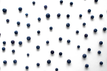 Blueberry on white background