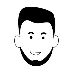 cartoon man with beard icon, flat design