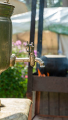 samovar and bonfire