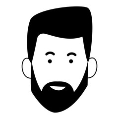 cartoon man with beard, flat design