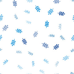 Light Pink, Blue vector seamless natural pattern with leaves. Decorative illustration with doodles on abstract template. Design for textile, fabric, wallpapers.