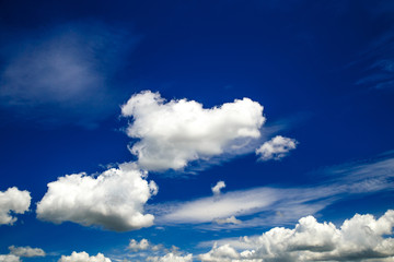 Obraz premium Sky blue or azure sky and white cloud background, beautiful nature on summer