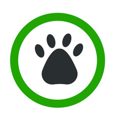 Vector allowed sign on white background with green circle. Cool for cafe, restaurant. Illustration can use in dog friendly place