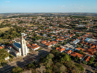 aerial view of the small town of Vera Cruz in the interior of the state of Sao Paulo,