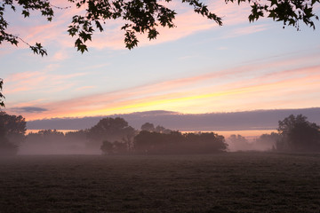 Picturesque landscape at sunrise, Italy