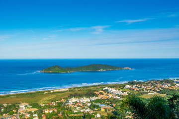 Fototapeta na wymiar Aerial view of Campeche Island in Florianópolis Brazil