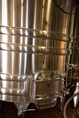 Stainless steel fermenters for wine in bordeaux