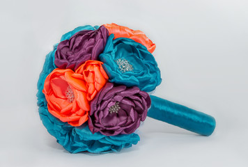 Wedding bouquets made of ribbons