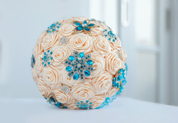 Wedding bouquets made of ribbons