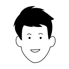 Obraz na płótnie Canvas happy boy icon, black and white design