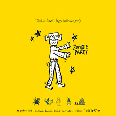 할로윈 포스터 / 손으로 그린 할로윈 그림