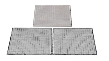 Steel sheet old silver floor. 3D rendering