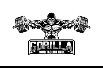GORILLA OR SILVERBACK WEIGHTLIFTING VECTOR © infernal  kiss