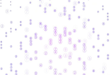 Light Purple, Pink vector background with math characters.