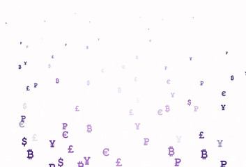 Light Purple vector template with currency.