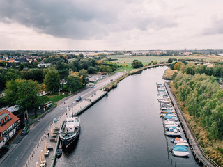 Fischerdorf Wieck bei Greifswald von oben