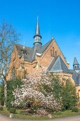 Fototapeta premium Chapel on the northern graveyard (Kapelle Am Nordfriedhof) Derendorf Dusseldorf (Düsseldorf) North Rhine-Westphalia Germany