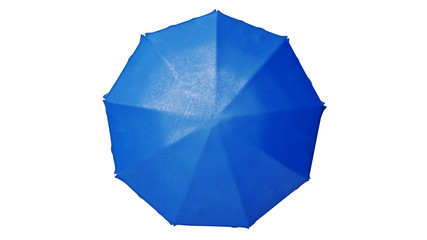 Blue street patio umbrella, top view. 3D rendering