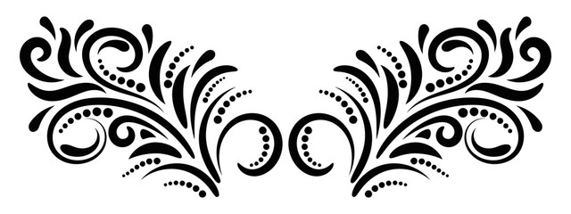 Abstract curly element for design, swirl, curl, divider. Vector illustration.  