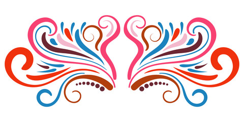 Abstract curly element for design, swirl, curl, divider. Vector illustration.  