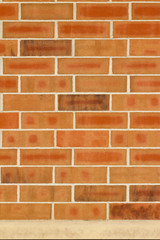 Orange color brick wall texture with 1/3 offset stagger brickwork pattern