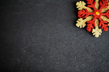 New year background with Christmas decorations and place for text