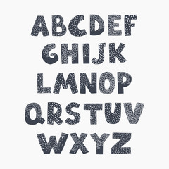 Positive black and white alphabet for children