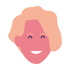 Cartoon adult woman face icon