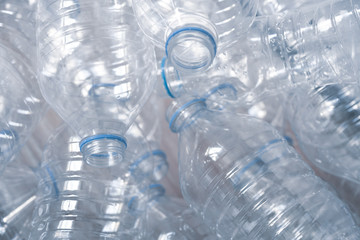 stack of empty water bottles