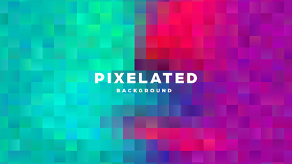 Polygonal abstract background with squares. Colorful gradient design. Low poly geometric rectangle shape modern banner. Vector illustration.