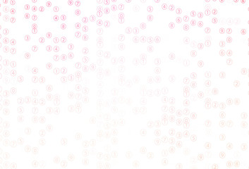 Light Pink, Yellow vector template with isolated numerals.