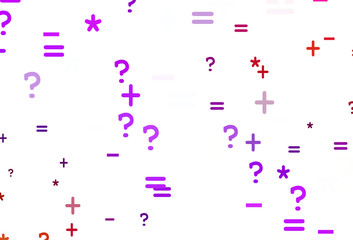 Light Pink, Red vector layout with algebra elements.